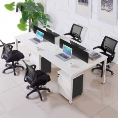 办公家具2/4/6人位办公桌现代简约单人职员屏风卡座钢架电脑桌